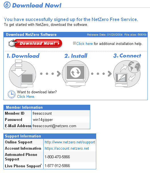 ... account click the download now button to download the netzero software