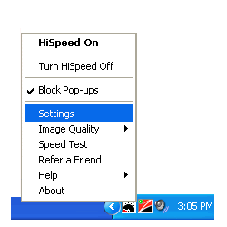 NetZero HiSpeed Menu