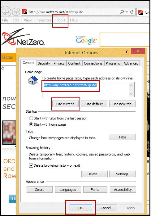 Internet Explorer Startpage